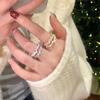 Korean Style Gypsophila Pearl Double Layer Openable Ring - Light Luxury, Versatile Index Finger Jewelry