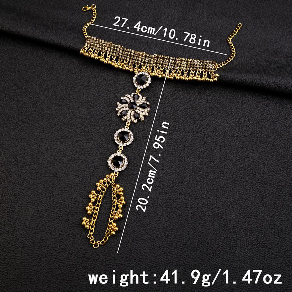 Retro Ethnic Geometric Water Drop Anklet - Bohemian Style Round Foot Ornament