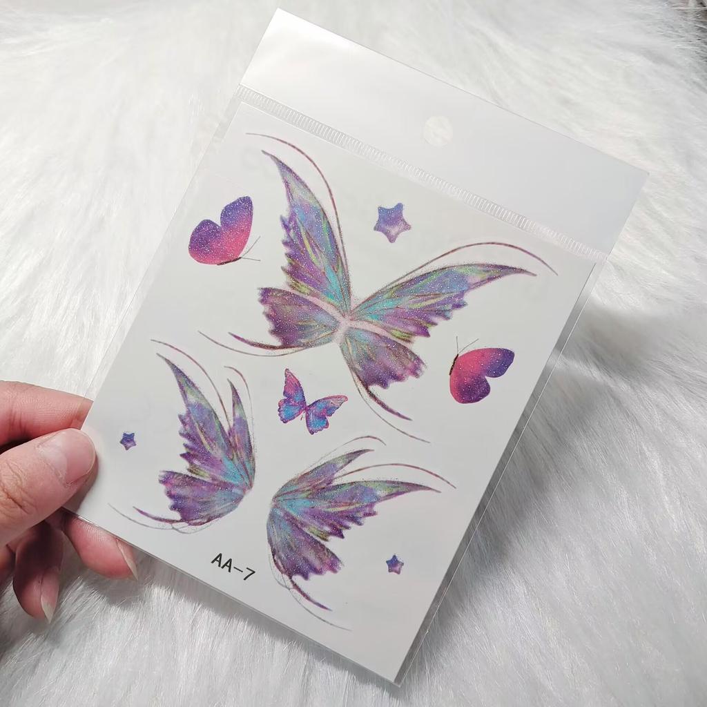 Non-toxic Washable Butterfly Face Stickers for Kids - Eye and Forehead Tattoos