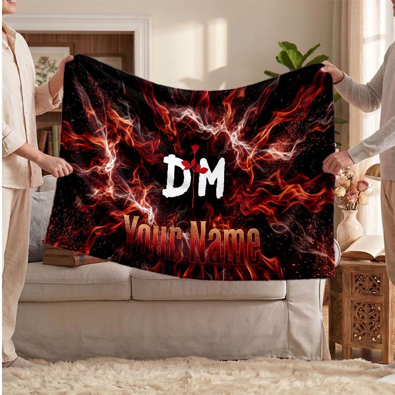Depeche Mode Flanelldecke, Personalisierbarer Text mit Namen, Weiche Überwurfdecke, Heimdekoration, Geschenk