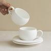 Premium Coffee Cup Simple Pure White Cup And Saucer Set Ceramic Mug Afternoon Tea Cup Household Tea Cup