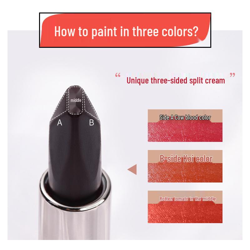 Queen Scepter Black Lipstick – Three-Color Matte, Long-Lasting & No Smudge.