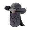 Summer Bucket Hat, Breathable Quick-Dry Fisherman Hat with Detachable Face Neck Guard, Adjustable Drawstring Sun Protection Hat for Outdoor Gardening