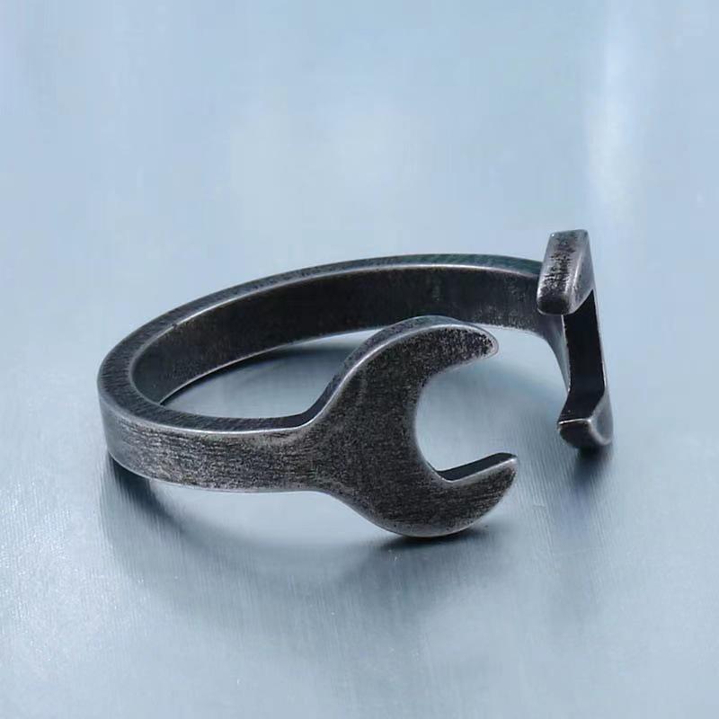 Stylish Retro Adjustable Wrench Ring - European  American Fashion Accessory