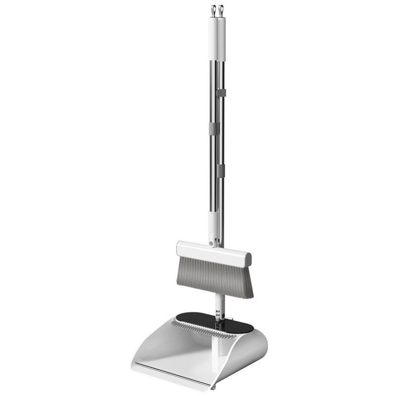 Soft Bristle Broom Dustpan Set Home Cleaning Plastic Stainless Steel Combo Lightweight Household Sweeping Tool