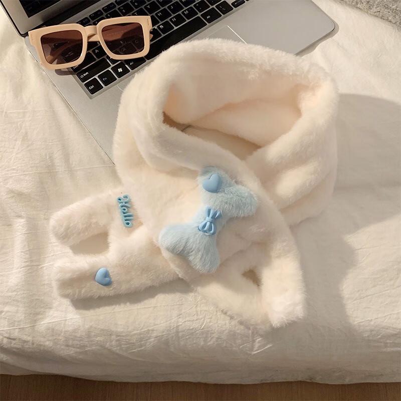 

Fumaide Cute Plush Winter Gloves & Scarf Set