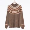 Damen Nordischer Strickpullover Hoher Rollkragen Lässig Winter Pullover Tops Jumper