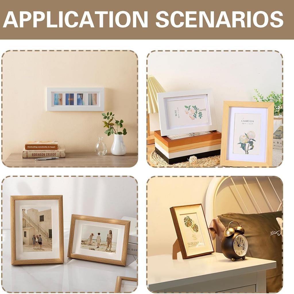 3pcs Picture Frame Stand with Adhesive Easel Backing and Stainless Steel Self-Adhesive Stand,Fits Any Size Picture Frame