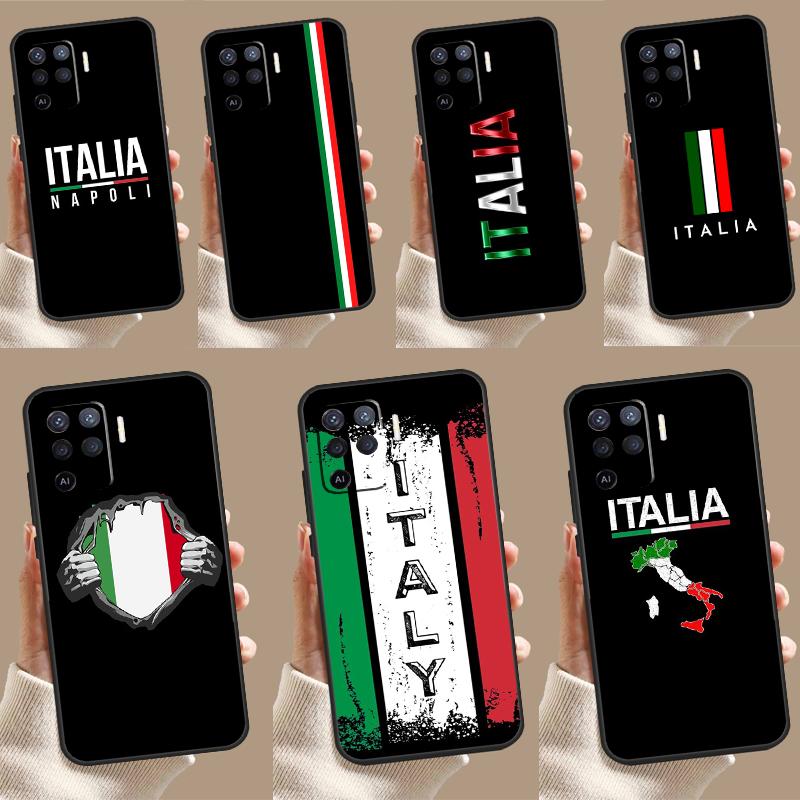 Italy Flag Vintage Italian For OPPO A57S A53S A54S A98 A78 A58 A79 A15 A17 A77 A16 A76 A96 A52 A72 A5 A9 A94 A74 Case