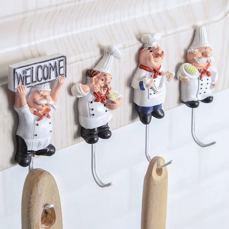 Cute Cartoon Little Character Kitchen Wall Hanging Hook Hanging Key and Punching-free Hook Sticking Hook Behind Door