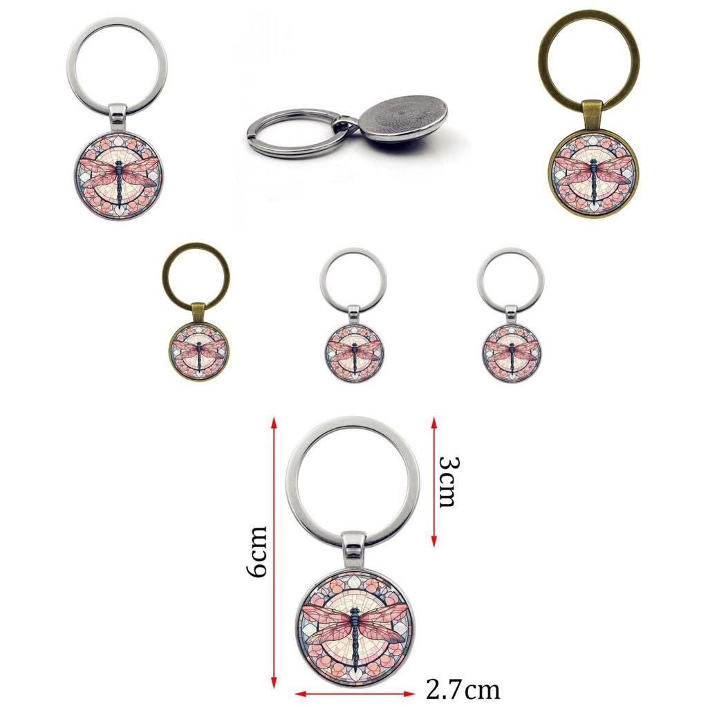 Chic Dragonfly Pattern Keychain Modern Design Gift For Men Durable Zinc Alloy Key Ring Accessory