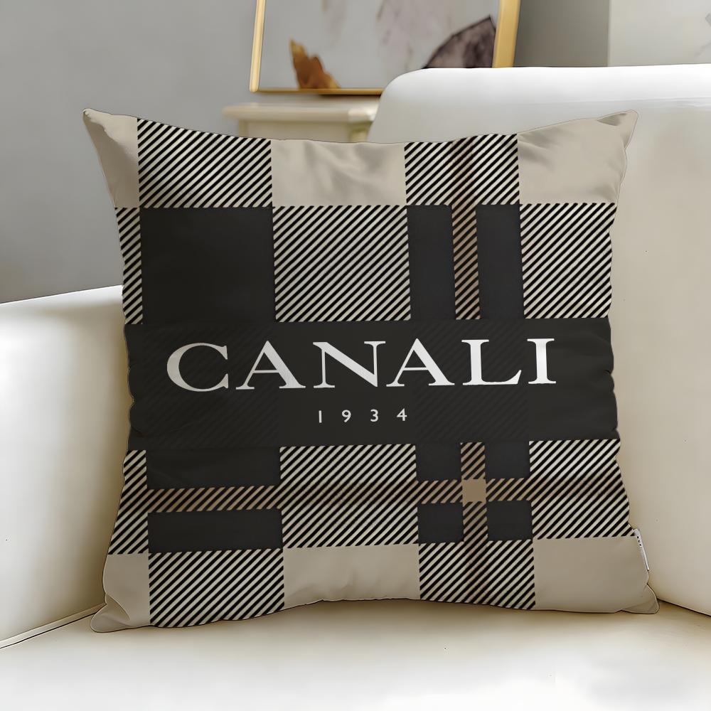 classic fashion brand Canali Cushion Cover Soft  EasyWash Pillow Case  Versatile for Couch Bed Travel and Office