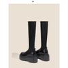 [Factory Making Goods] Leather Thick-soled Boots Women's Elastic Thin Boots Heightening Long Boots Tall Knight Boots