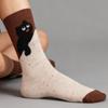 4 Pairs Cartoon Cute Cat Cotton Socks Women Girls Middle Tube Sleep Floor Socks