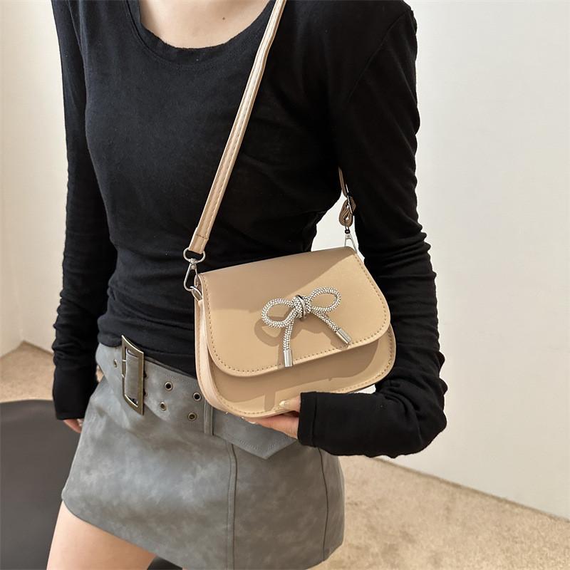Chic French-inspired Pu Leather Crossbody Bag For Women Stylish Summer 2024 Shoulder Bag With Bowknot