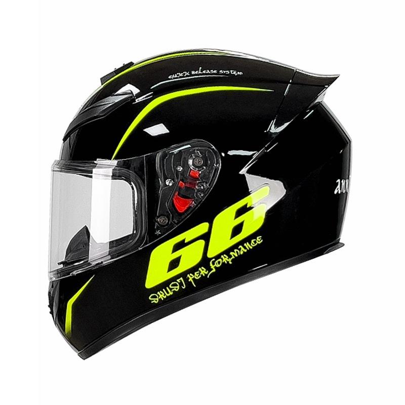 New QK111 Four-Season Full-Face Motorcycle Helmet Unisex Riding Helmet for Adults with Clear or Black Lens Available
