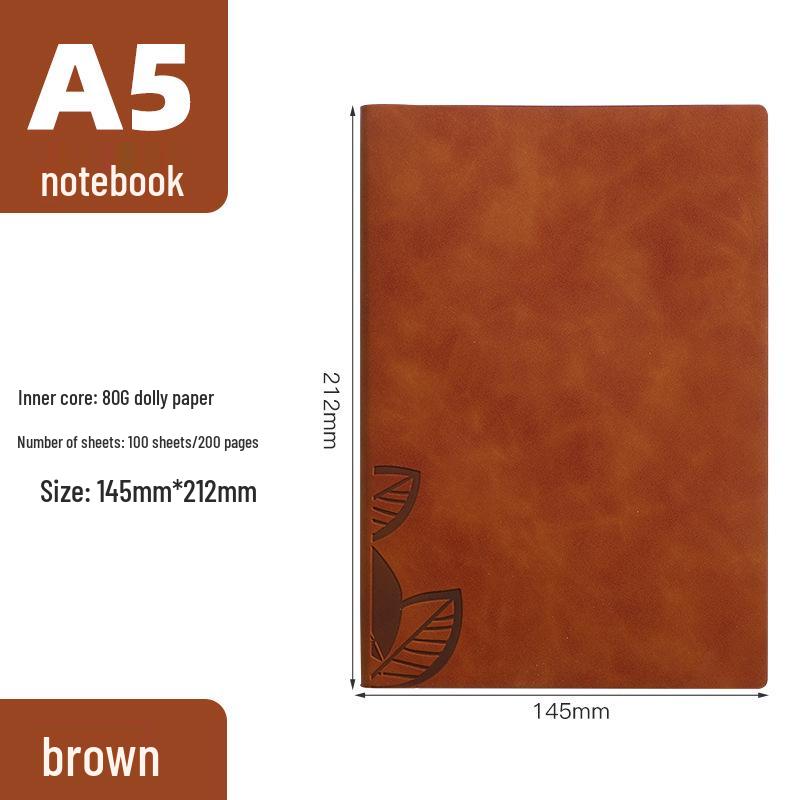 A5 Sheepskin Leather Notebook - Retro Soft Business Diary Planner with Custom Logo