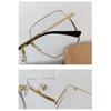 Vintage Retro Anti Blue Ray Eyeglasses for Women Fashion Large Metal Framed Eyeglasses No Degree Reading PC Eyewear