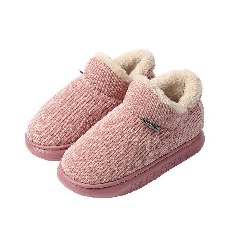 Autumn and Winter Cotton Slippers Bag Heel Thickened Soft Sole Indoor Thermal Shoes All-inclusive Plush Household Cotton Shoes