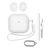 For AirPods 4 Earphone Silicone Case Set with Anti-Lost Keychain, Strap, Ear Tips, Cleaning Pen