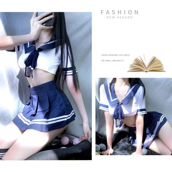 1 Set Sexy Uniform Cosplay Improve Ambience Soft Student Uniform School Girl Ladies Erotic Costume for Couple