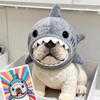 Cartoon Cat Shark Headdress Warm Plush Pet Cosplay Headwear Cat Decorative Hat  Winter Season