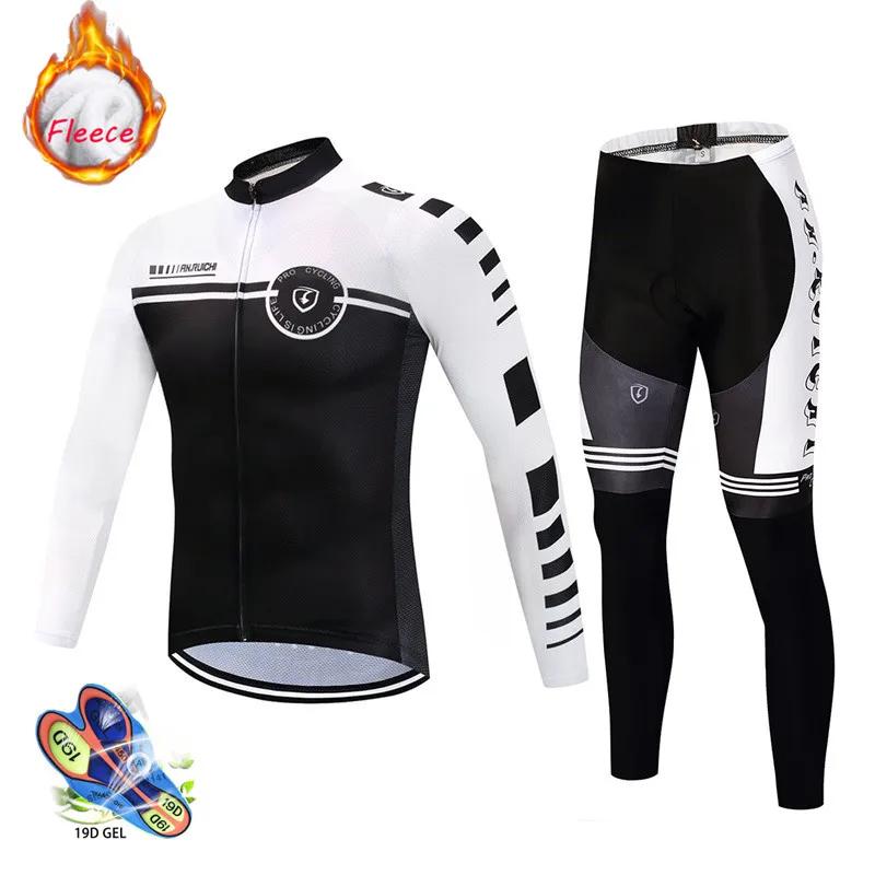 2026 Winter Thermal Fleece Cycling Clothes Men Jersey Suit Outdoor Bike MTB Clothing Bib Pants Set Ropa Ciclismo Hombre