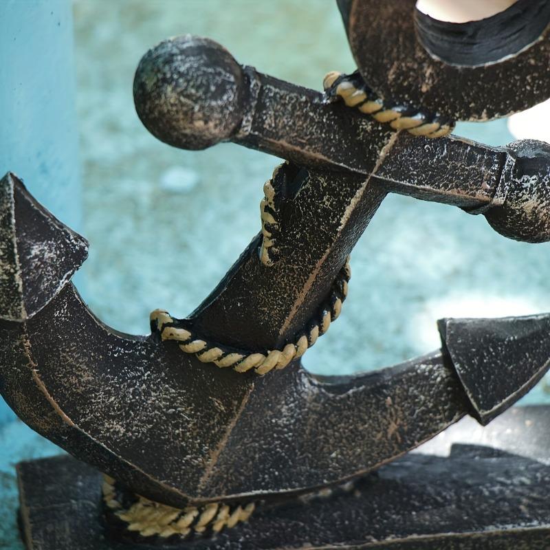 Decoração de Âncora para Navegação - Escultura de Âncora de Navio Moda Antiga Criativa Retrô Artesanato de Resina