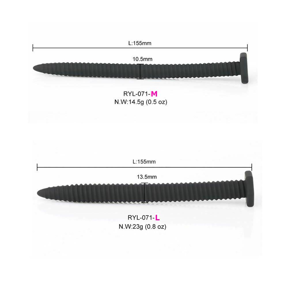 Black  Plug Screw Nail Urethral Silicone Sound Men  & Ball Toys