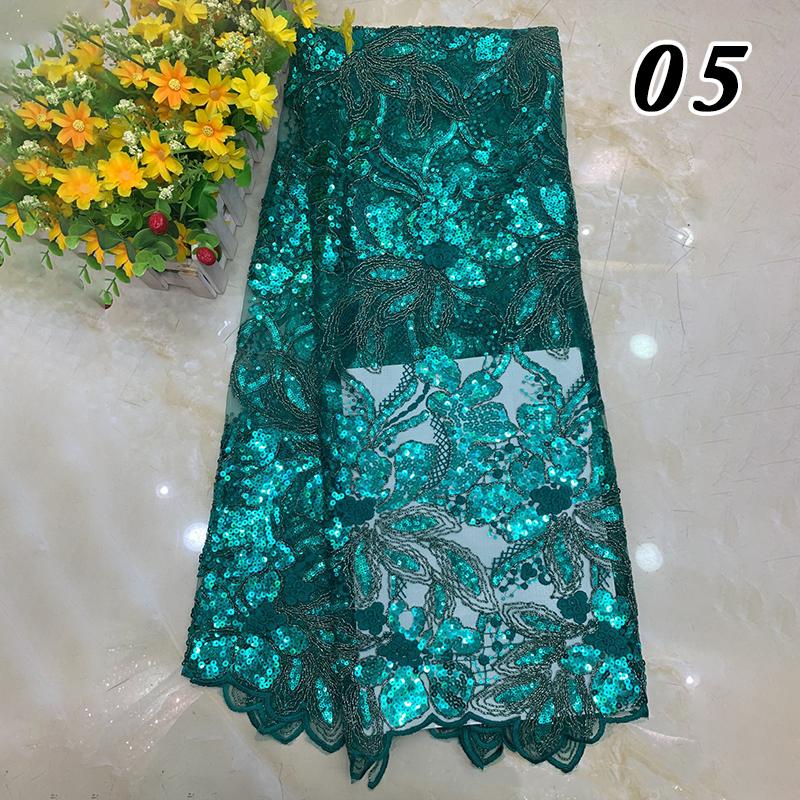 1 Yard Luxury Bead Sequins Lace Fabric For Diy Sewing Wedding Party Bridal Evening Dress DIY Sew French Tulle Fabric Material