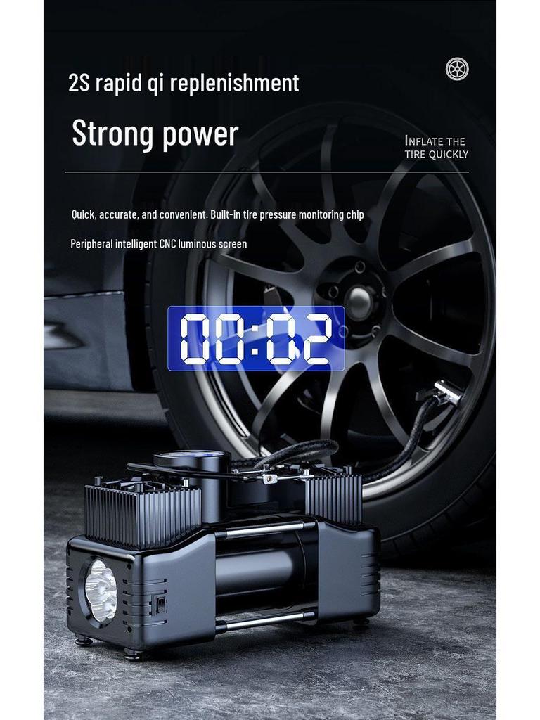 Dual-Cylinder High-Power Electric Car and Home Tire Inflator