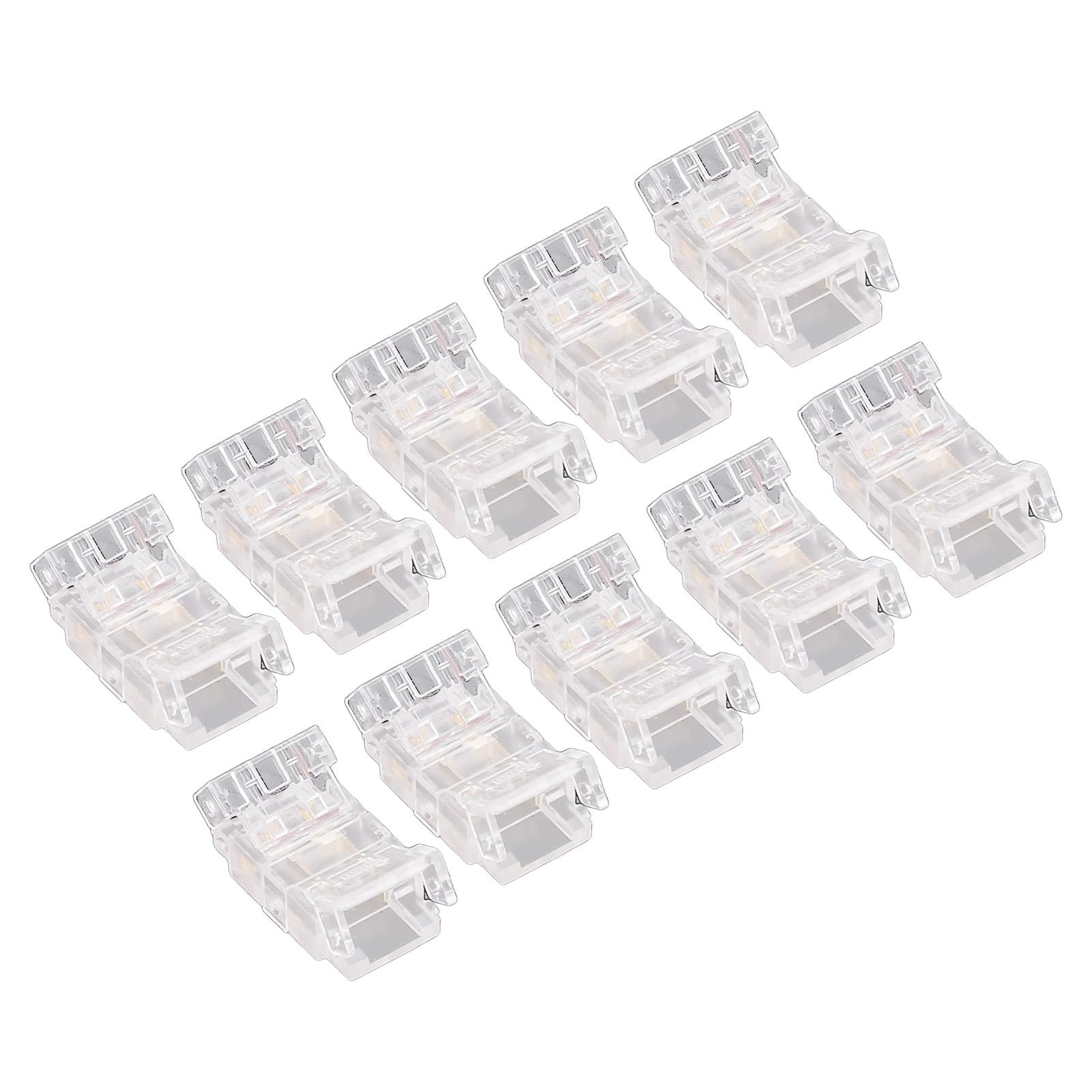 

10 шт. COB LED полоса к проводу разъем 2-контактный 8 мм прозрачный без пайки разъем для светодиодной ленты для дома, офиса, школы