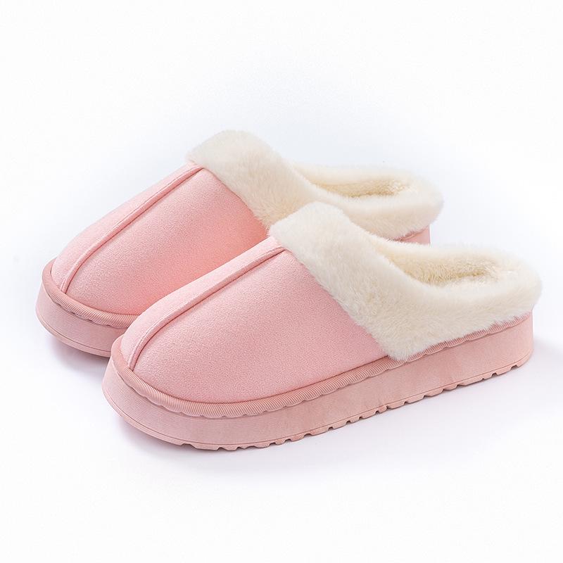 Women's High-Top Cotton Slippers, Winter Non-Slip Indoor/Outdoor, Thick Plush, Full-Wrap, Casual Warm Shoes