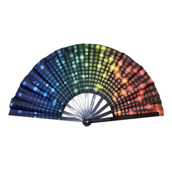 UV Fluoreszierender Faltfächer Leichtgewicht Kung Fu Tanzaufführung Handfächer Tragbarer Sommerkühlfächer Dekoration Partyzubehör
