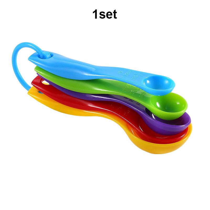 

Кухонные принадлежности Гаджеты Инструменты для выпечки Красочный набор из 5 1,25/2,5/5/7,5/15 мл Пластиковая мерная ложка