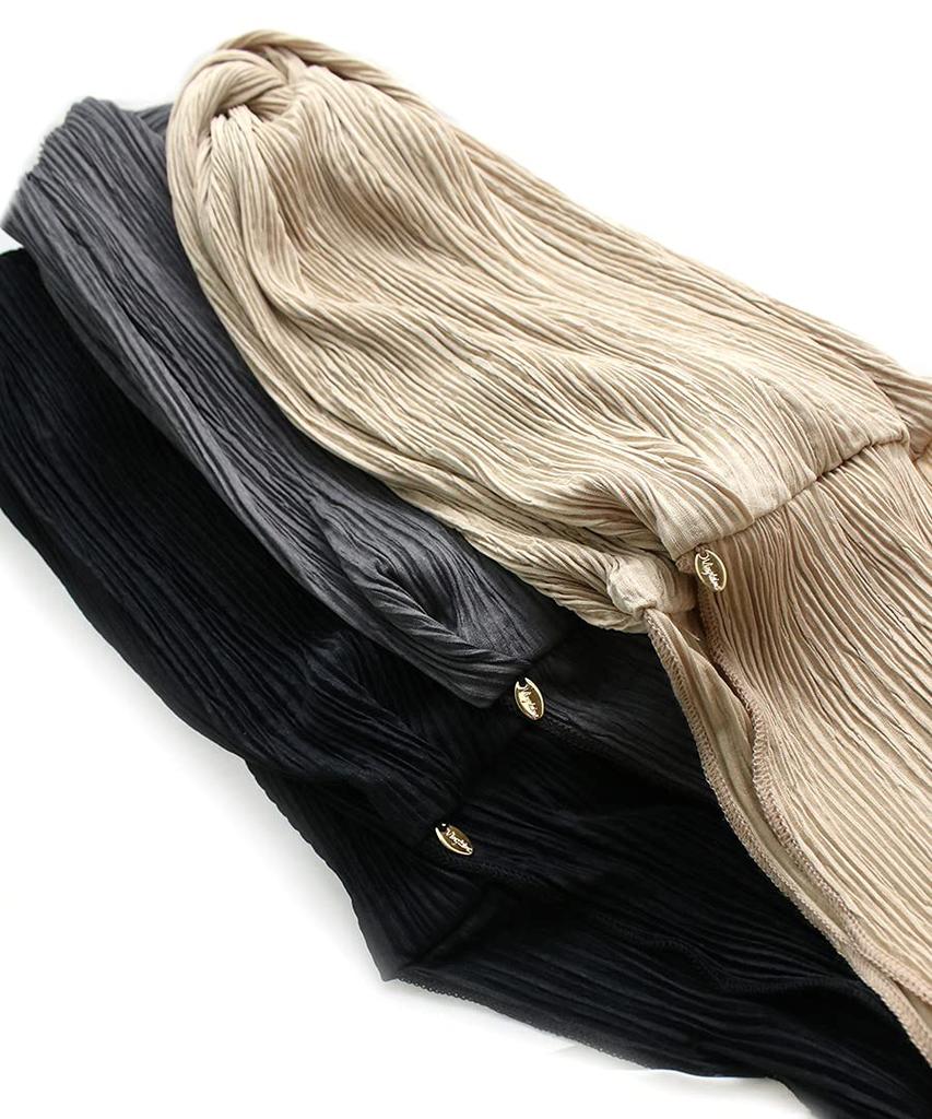 VINGTAINE Pleated Turban Hairband with Ribbon Perfect for Resort or Mature Beige Tie, Updos, HB-116-BE-