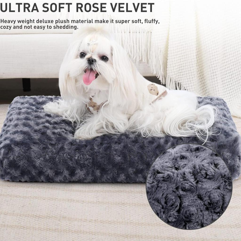 All Season Lightweight Double Sided Rose Velvet Pet Bed For Dogs Cats Soft Warm Washable Dog Mattress Cozy Pet Cushion Hypoallergenic Durable Pet Mat