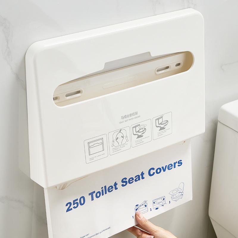 Wall-Mounted No-Drill Toilet Seat Cover Dispenser and Holder