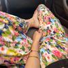 Bukser Sommer Dame Pluss Størrelse Løse Pyjamasbukser Allsidige Casual Høy midje Vide ben Linbukser