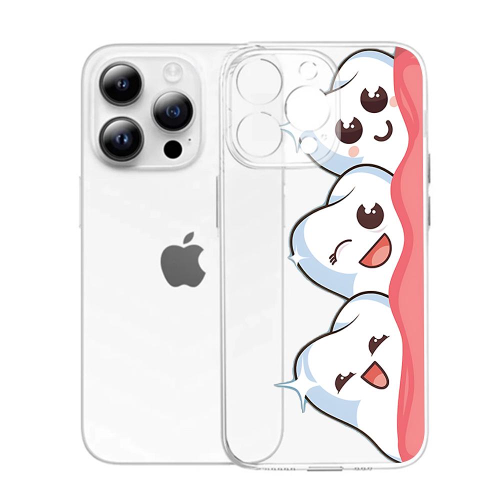 

Cartoon Teeth Dentist Phone Case For iPhone 16,15,14,13,12,11 Pro,Max,Plus,X,XS,XR,SE,Mini Transparent Silicone Soft iPhone15promax