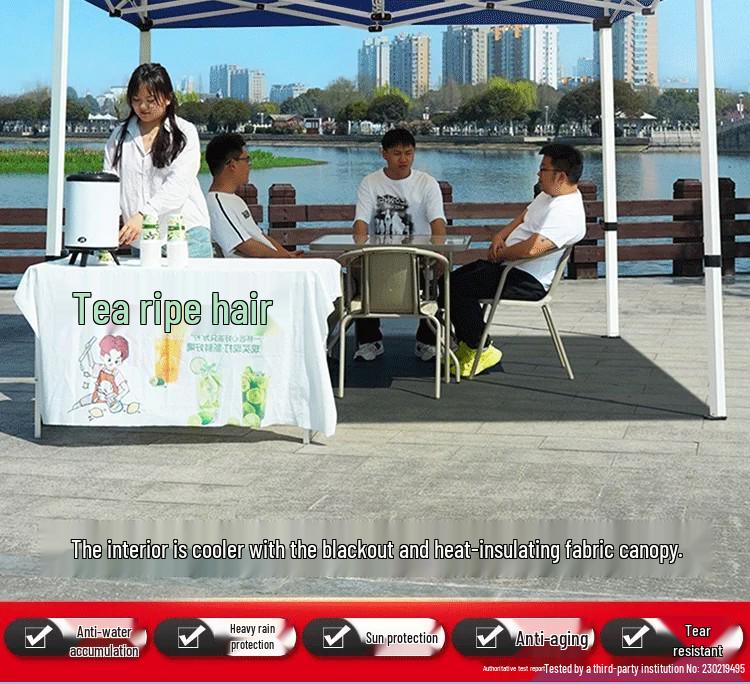 Retractable Four-Legged Canopy Tent: Sunshade & Rainproof Folding Umbrella for Outdoor Use.