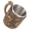 Beer Mug Stainless Steel Resin Double Layered High Temperature Resistant Pirate Pattern Beverage