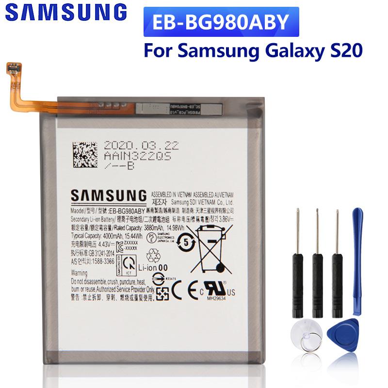 Original Replacement Battery For Samsung Galaxy S20 SM-G980 SM-G980F SM-G980F/DS EB-BG980ABY Phone Batteries 4000mAh