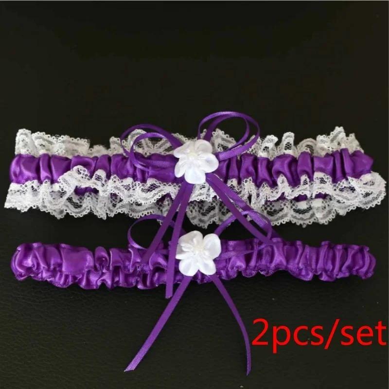 2ks/sada Bowknot krajkový podvazek Sexy svatební svatební podvazek cosplay dekor