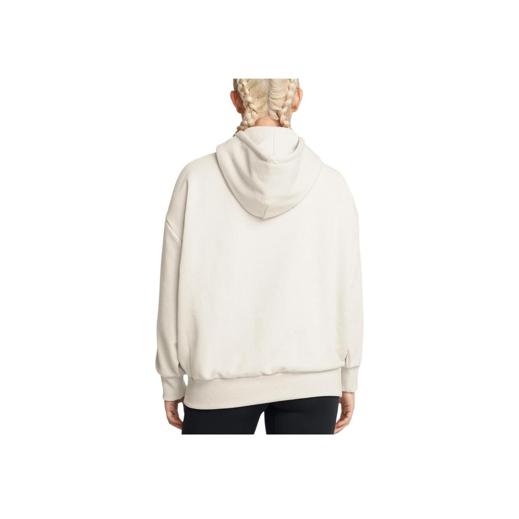 Under Armour Icon Heavyweight Terry Oversized Hoodie Letter Print Loose Fashion College Sweatshirt Women Hoodies Pinnacle-White 1386494-110