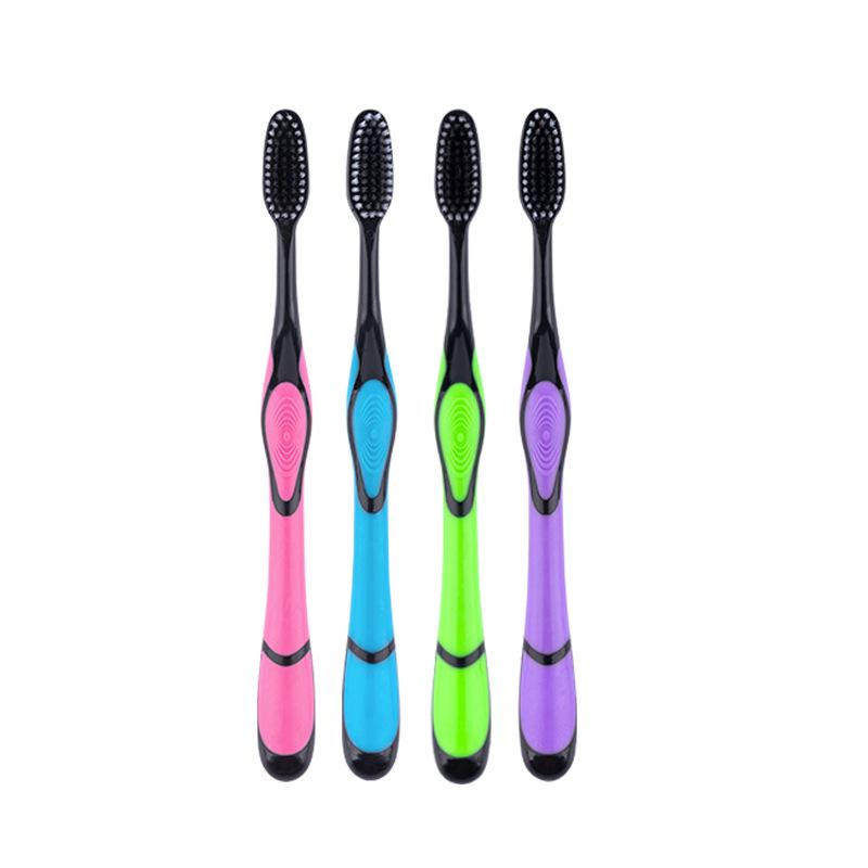 Bamboo Charcoal Toothbrush, Soft Bristles, Wide Head, Macaron Style, Japanese & Korean Design, 10-Pack for Adults and Couples