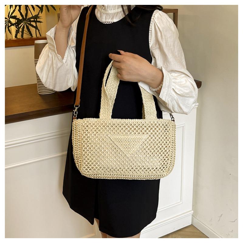 Large Capacity Knitted Bag Women's Summer New Casual Messenger Woven Bag Portable Seaside Beach Bag