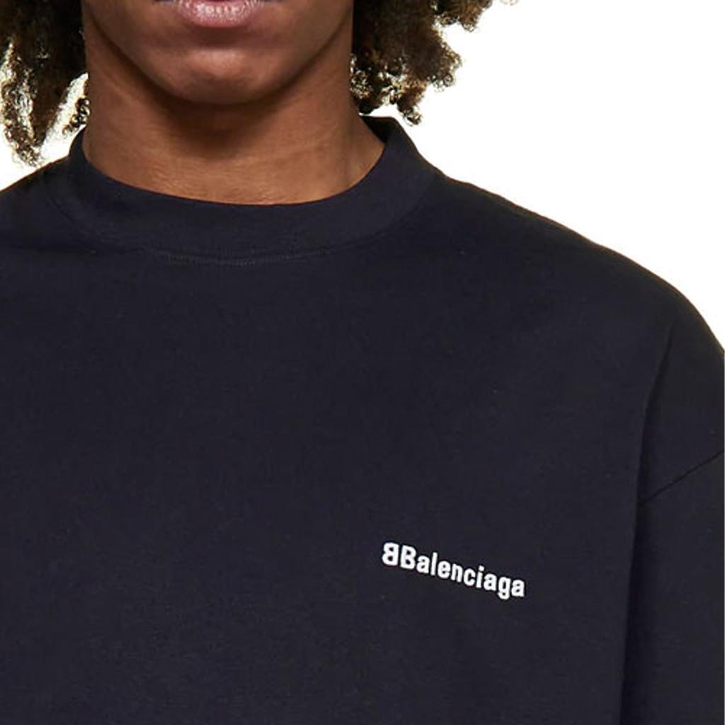 Balenciaga T Shirt Loose Fit Men's Dark Blue 612966TJV873967