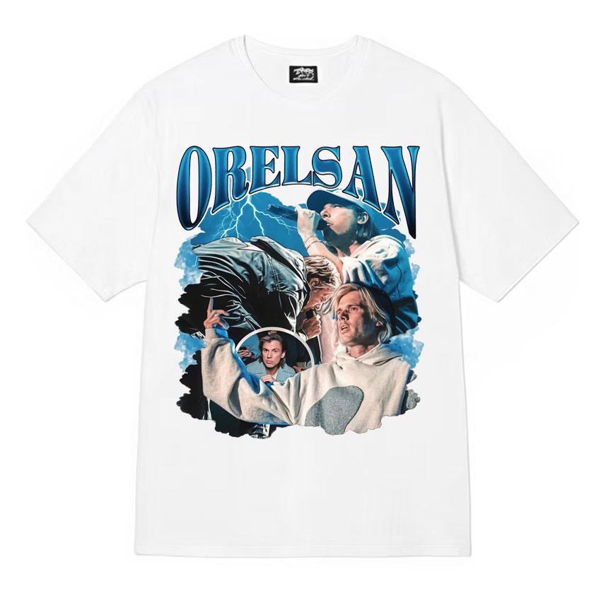 Rapper Orelsan Gothic Graphics Print Tshrit Unisex Women Streetwear Casual Aesthetic Clothing Oversized Loose Y2k Tshrits Teenagers