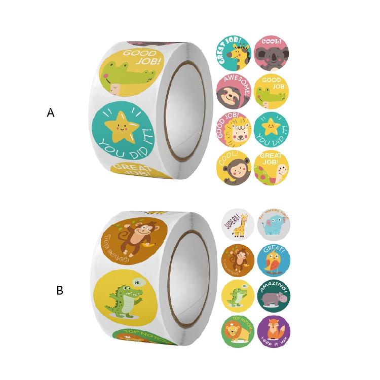 Incentive Animal School Labels Reward Stickers for Students Class 500 Pieces